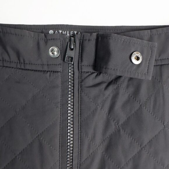 Athleta Toasty Buns Insulated Skirt Womens 8 Black Quilted Full Zip 511138 - Picture 9 of 13